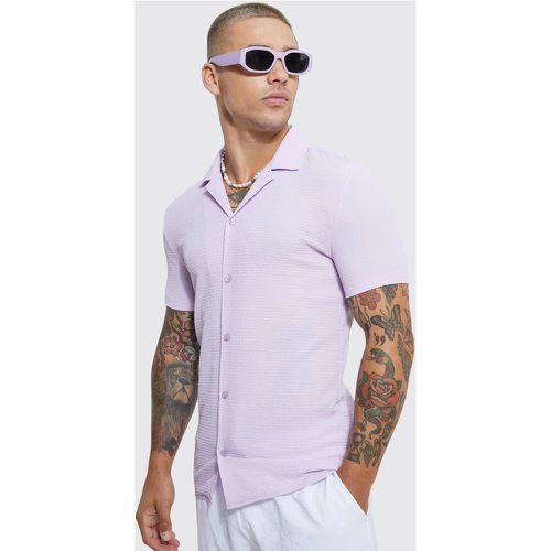 Chemise moulante texturée à manches courtes - Boohooman - Modalova