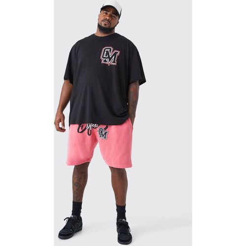 Grande taille - Ensemble oversize universitaire avec t-shirt et short - - XXXL - Boohooman - Modalova