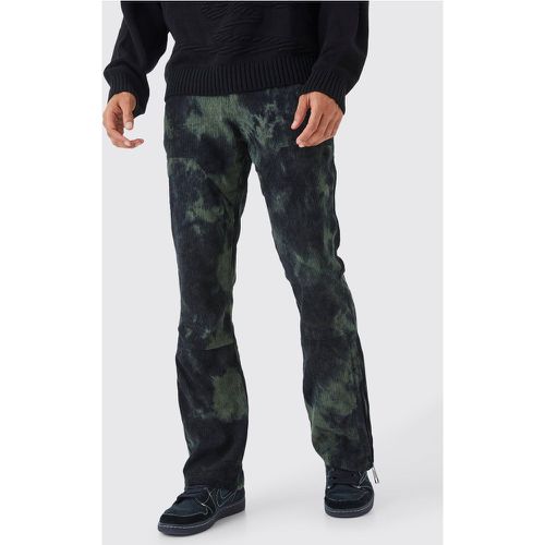 Pantalon flare tie dye en velours côtelé - - 28R - Boohooman - Modalova