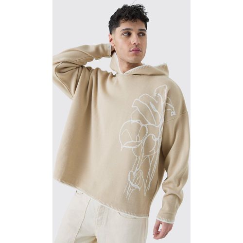 Oversized Drop Shoulder Line Drawing Hoodie - Boohooman - Modalova