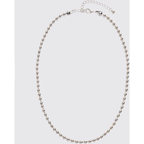 Metal Beaded Chain Necklace In Silver - Boohooman - Modalova