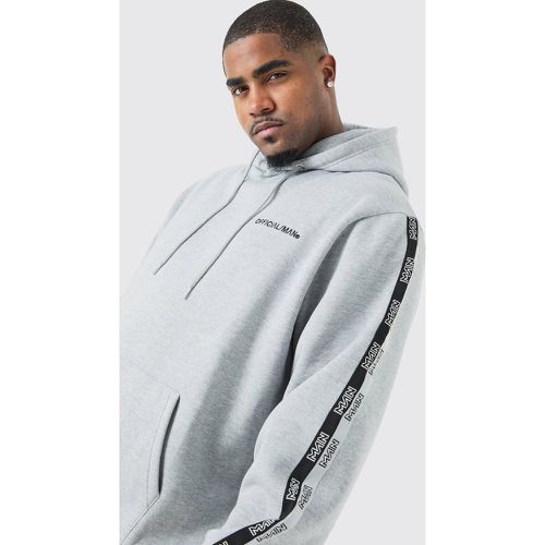 Plus Official Man Tape Hoodie - - XXXL - Boohooman - Modalova