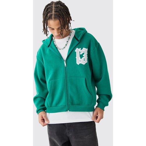 Oversized Zip Through 13 Printed Hoodie - Boohooman - Modalova