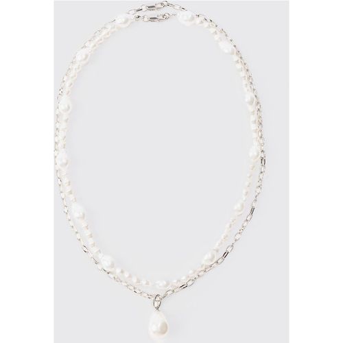 Pack Pearl Pendant Necklace In Silver - Boohooman - Modalova