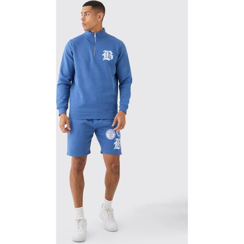 B Applique Funnel Neck Short Tracksuit - Boohooman - Modalova