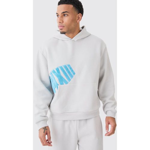 Oversized Boxy Borg Applique Hoodie - Boohooman - Modalova