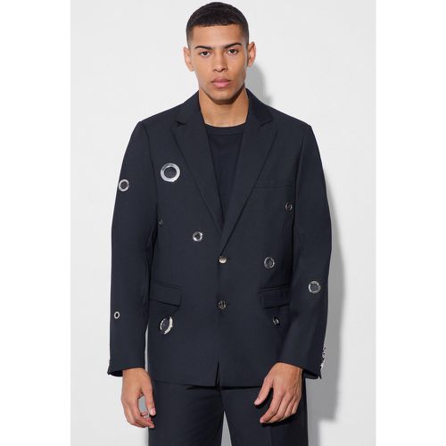 Eyelet Cut Out Oversized Blazer - Boohooman - Modalova