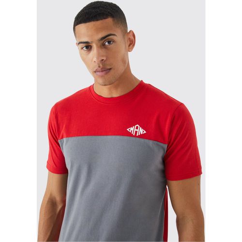 T-shirt cintré color block - MAN - Boohooman - Modalova