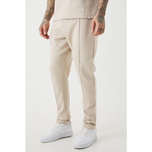 Tall Slim Tapered Interlock Pintuck Jogger - Boohooman - Modalova