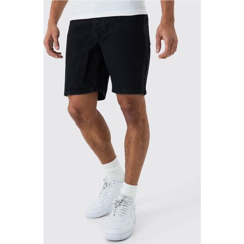 Slim Rigid Denim Shorts In Black - Boohooman - Modalova