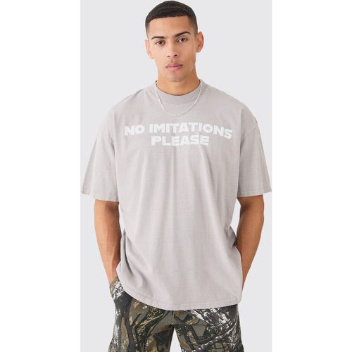 Oversized Overdye Slogan T-shirt - Boohooman - Modalova