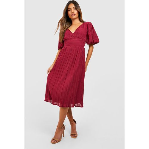 Robe Mi-Longue À Manches Courtes Bouffantes - boohoo - Modalova