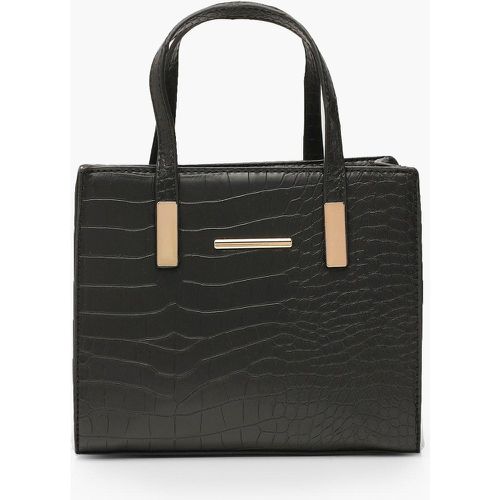 Mini Tote Bag Effet Croco - boohoo - Modalova