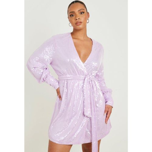 Grande Taille - Robe Portefeuille À Paillettes - boohoo - Modalova