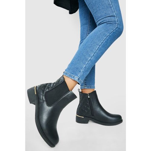 Bottines Chelsea Matelassées - Pointure Large - boohoo - Modalova