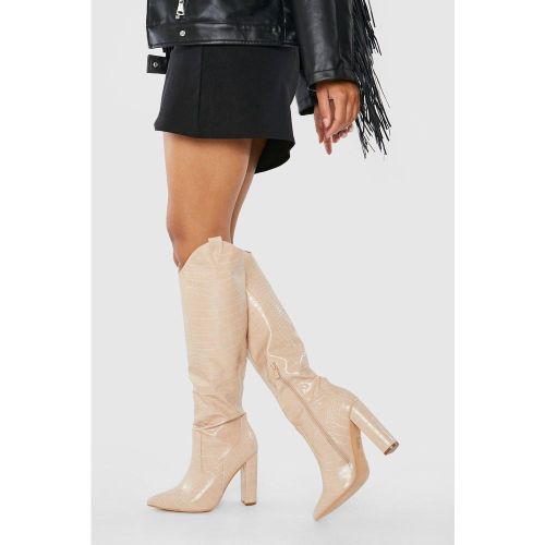 Santiags Croco - Pointure Large - boohoo - Modalova