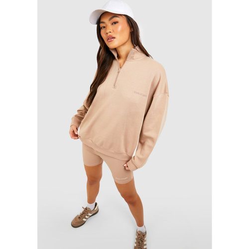 Ensemble Avec Sweat Oversize Zippé Et Short Cycliste - boohoo - Modalova