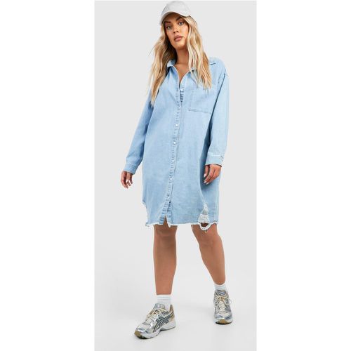 Grande Taille - Robe Chemise En Jean - boohoo - Modalova