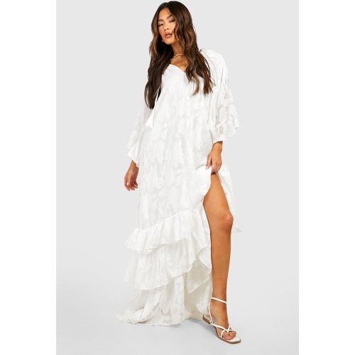 Robe Longue Texturée À Volants - boohoo - Modalova