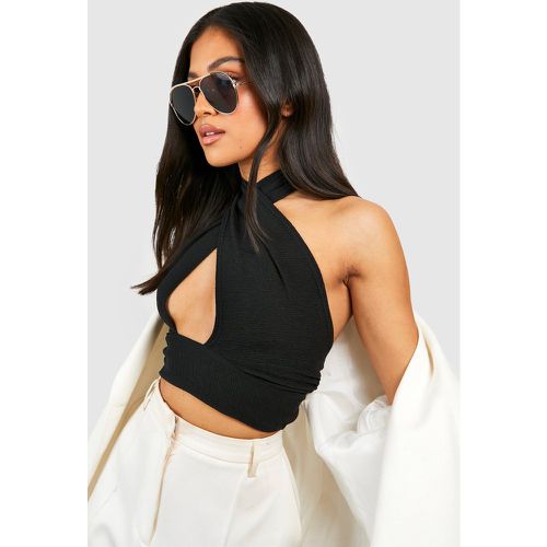 Petite" - Crop Top Texturé - boohoo - Modalova