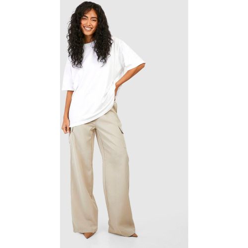 Pantalon Cargo Droit Taille Haute - boohoo - Modalova