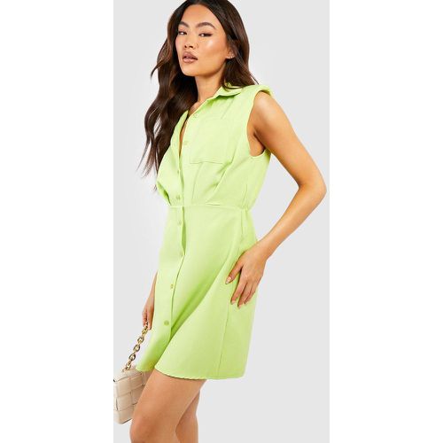 Robe Chemise De Tailleur À Épaulettes - boohoo - Modalova