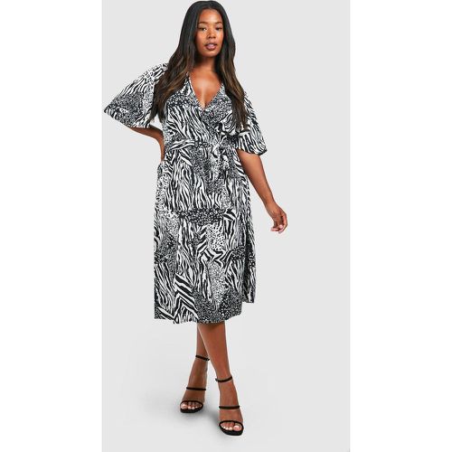 Grande Taille - Robe Mi-Longue À Imprimé Animal - boohoo - Modalova