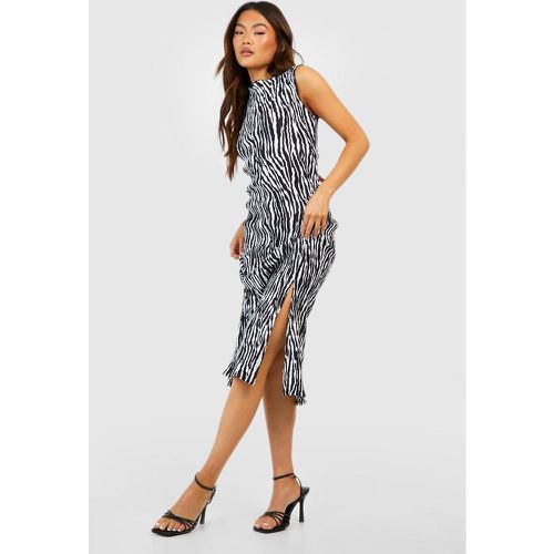 Robe Mi-Longue Plissée Zébrée - boohoo - Modalova