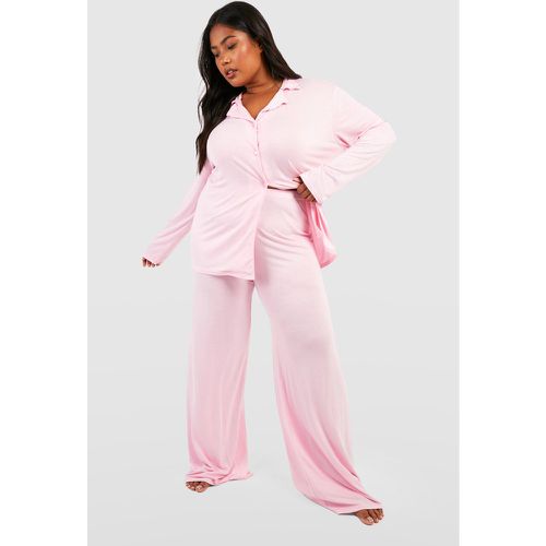 Grande Taille - Pantalon De Pyjama Large En Jersey - boohoo - Modalova
