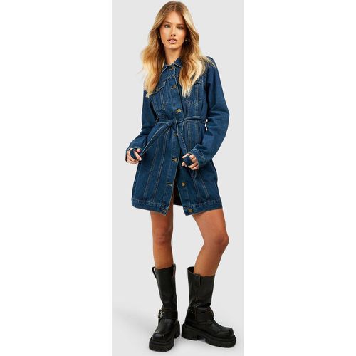 Robe Chemise En Jean À Ceinture Style Western - boohoo - Modalova