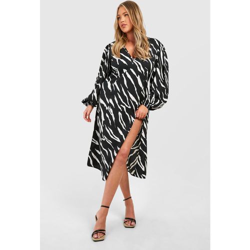 Grande Taille - Robe Mi-Longue À Imprimé Animal - boohoo - Modalova