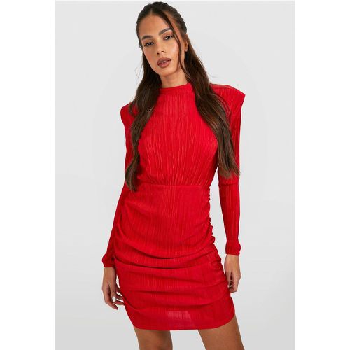 Robe Moulante Plissée À Col Montant - boohoo - Modalova