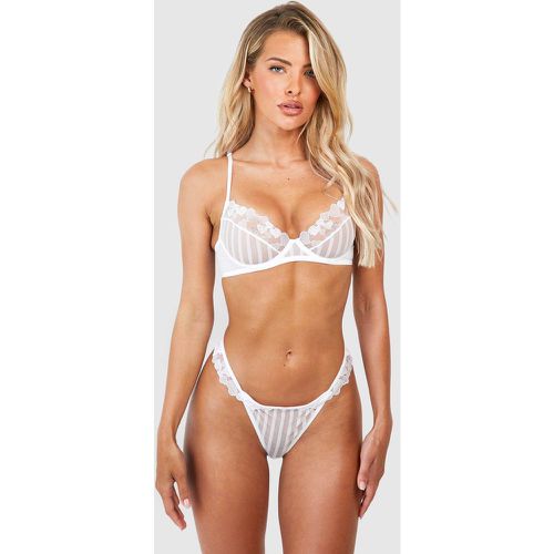 Soutien-Gorge En Mesh À Motif Cœur - - 32B - boohoo - Modalova