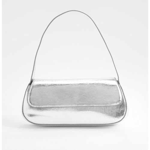 Patent Structured Foldover Shoulder Bag - - boohoo - Modalova