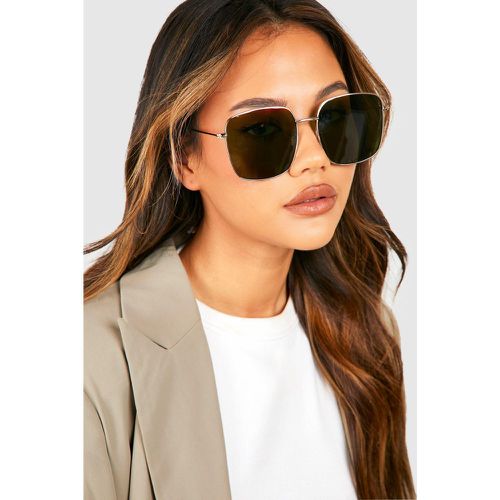 Square Metal Frame Sunglasses - boohoo - Modalova