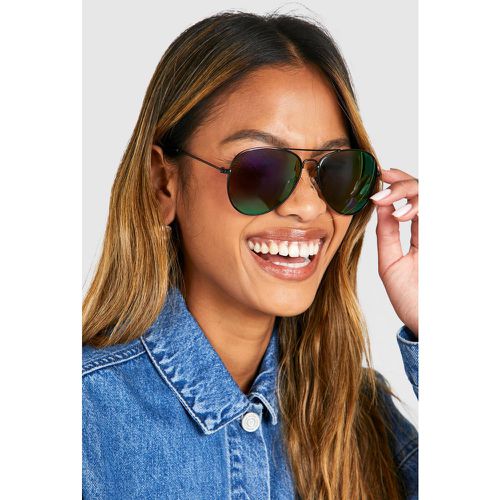 Aviator Tinted Frame Sunglasses - boohoo - Modalova