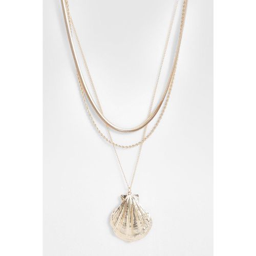 Statement Sea Shell Layered Necklace - boohoo - Modalova