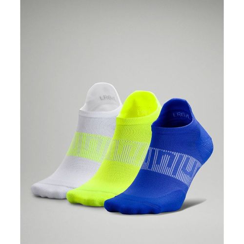 – 3 paires de chaussettes à languette Power Strides – Blue/Jaune – Taille L - lululemon - Modalova