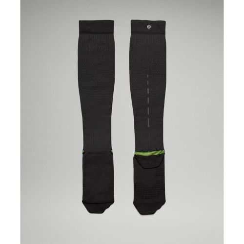 – Chaussettes de compression de course MicroPillow hauteur genoux Coussinet légers – Noir/Jaune – Taille L - lululemon - Modalova