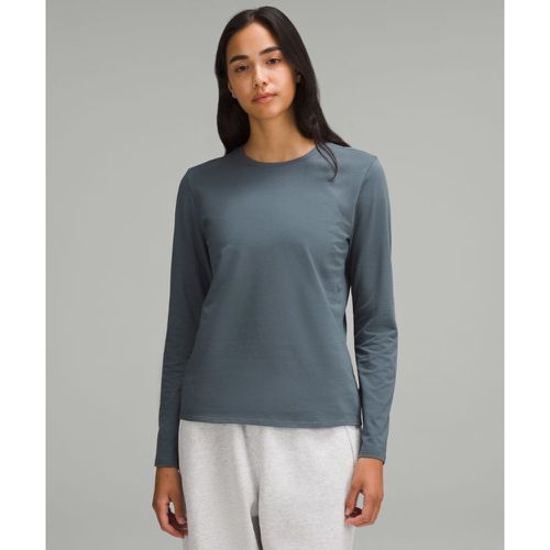 – Haut manches longues col rond en coton biologiques – Gris – Taille M - lululemon - Modalova