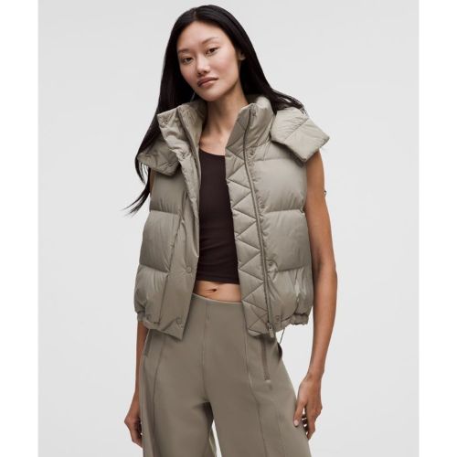 “ Doudoune sans manches courte Wunder Puff en duvet 600 cuins â€“ Gris â€“ Taille 16 - lululemon - Modalova