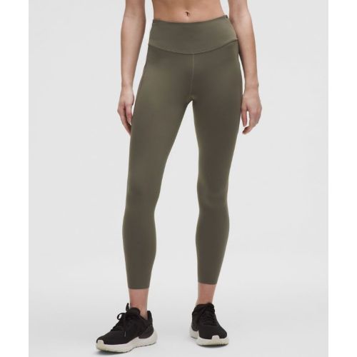 “ Legging Fast and Free taille haute 5 pochess â€“ 64 cm â€“ Vert â€“ Taille 14 - lululemon - Modalova