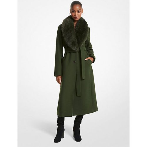 MK Manteau en laine mélangée à bordure en fausse fourrure - - Michael Kors - MICHAEL Michael Kors - Modalova