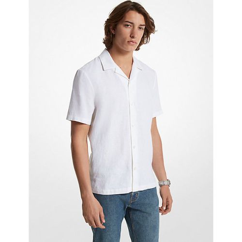 MK Chemise en lin à col cubain à coupe décontractée - - Michael Kors - Michael Kors Mens - Modalova