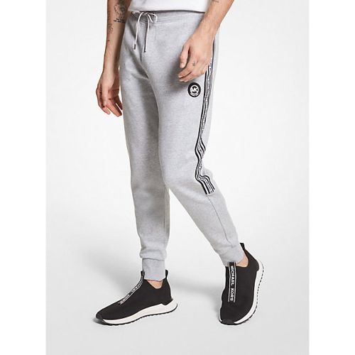 MK Pantalon de jogging en mélange de coton avec bande à logos - GRIS CHINÉ(GRIS) - Michael Kors - Michael Kors Mens - Modalova