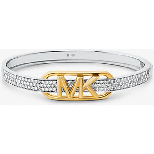 MK Bracelet rigide à logo Empire en argent sterling plaqué en métal précieux à pierres pavées - Michael Kors - Modalova