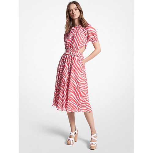 MK Robe à découpe en linon de coton à imprimé zébré - - Michael Kors - MICHAEL Michael Kors - Modalova