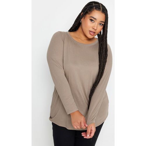 Top Beige Manches Longues Jersey , Grande Taille & Courbes - Yours - Modalova