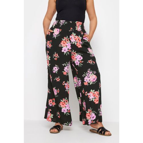 Pantalon Wide Leg Design Floral Rose , Grande Taille & Courbes - Yours - Modalova