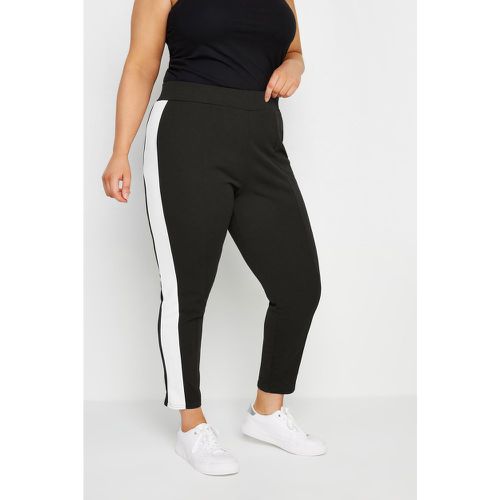 Curve Black Side Stripe Tapered Trousers, Grande Taille & Courbes - Yours - Modalova